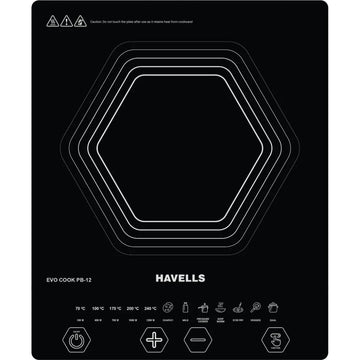 Havells GHCICEHK120 EVO Cook PB-12 1200W Push Button Control Induction Cooktop (Black)